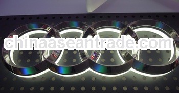 hot sale halo lit mirror stainless steel logo