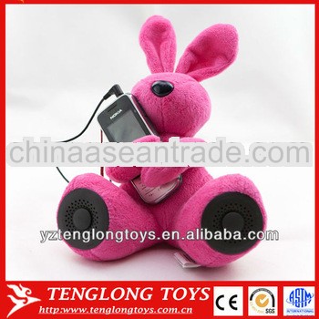 hot sale rabbit shaped plush animal speaker