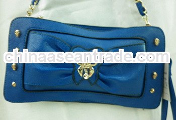 hot sale royal blue women's PU hand bag