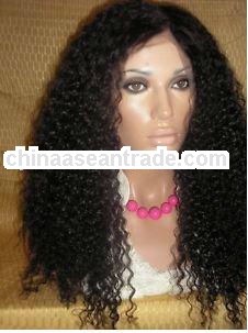 hot selling, 20" Indian virgin hair, curly full lace wig