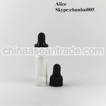 hot-selling clear glass 10ml bottles eliquid samples bottle with colored dropper