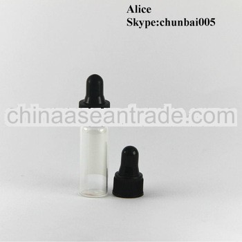 hot-selling clear glass 10ml bottles eliquid sample glass bottles with colored dropper