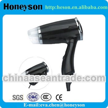 hotel resorts 1200W black hair dryer folding for guest room