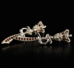 Skull jewelry earrings saber