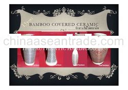 A Thai Authentic Bamboo Covered Ceramic 02, Thai Vase product, Made in Thailand, Handmade crafts Pro