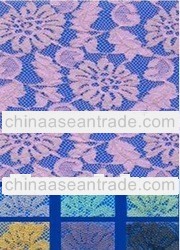 Rigid All-Over Nylon / Metalic Mesh Knitted Raschel Lace
