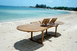 Teak Garden and Outdoor Furniture: Teak Oval Double Extending Table