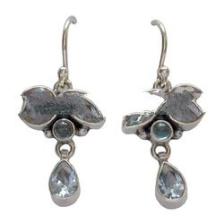 Silver Earring with Blue Topaz