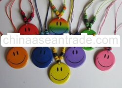 Smile Colorize wooden and Coco Necklace