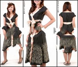 Long Black Kimono Wrap Dress