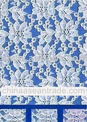 White 100% Polyester Rigid All-Over Raschel Lace