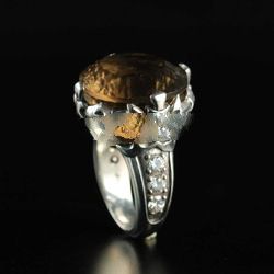 Smokey Topaz Silver jewelry ring