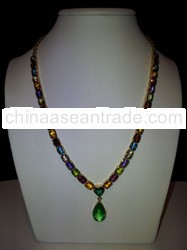 18k gold with semi precious necklace