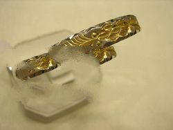 Ladies Silver 925 Bangles With Combine Gold Colour