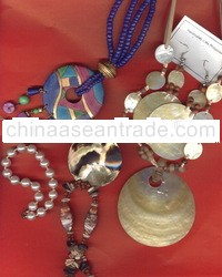 Wood, Shell And Pearl Necklace Samples