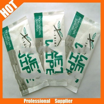 individual give-away promotional wipes