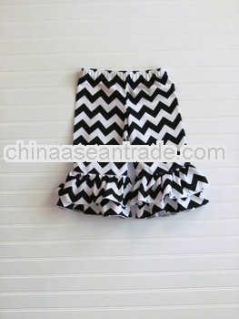 infant girls cotton chevron fabric ruffle pants kids leggings