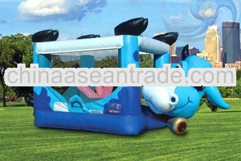 inflatable blue dog bouncer for kids
