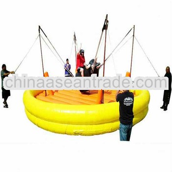 inflatable bungee bull ride trampoline toy for rental