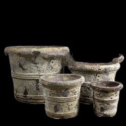 AQC sanblast antique planter- sanblast outdoor pot