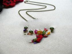 seashell necklace,antique brass necklace,handmade necklace,personal decor