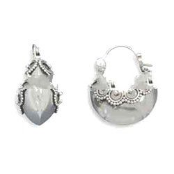 Bali Design Sterling Silver Hoop Earrings