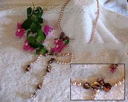 Long Open Mixed Pearls Necklace