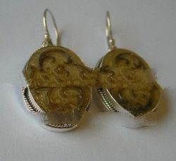Bali Earring With Brown Shell Carving