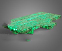 TB 05660.004 "4 Beam" Coffee table reclaimed wood 180x80x45cm Clear Resin