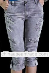 Cubic Crystal Grey Capris