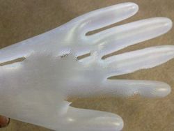 Vinyl examination gloves