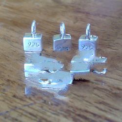 925 Sterling silver Square End Cap 5 x 5 x 2 mm