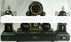 Large Antique French Art Nouveau Marble Mantel Clock