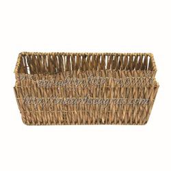 hand made water hyacinth rectangular storage basket