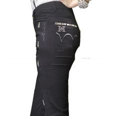 Black-Silver Leopard Mirror work on Black Jeans