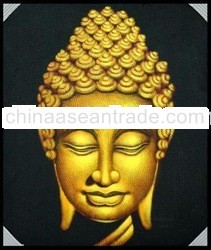 Budha Yellow black background painting