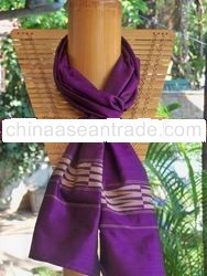 Scarves , 100% raw silk, with geometrical motifs