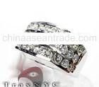 Mens Diamond White Gold Channel Ring Earring 6.95 ct