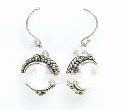 Silver Earring with Bali decoration