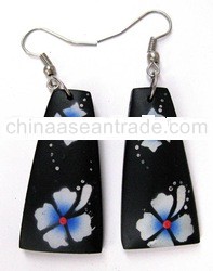 Balinese Painted Wooden Earring