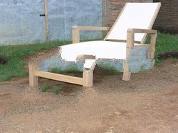 Teak Sun Lounger with batyline