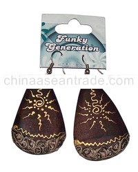 Sono Wood Painted Earring