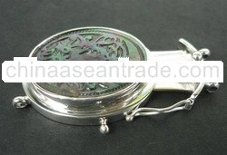 SS Tongue Clasp 2 Strands with Oval MOP