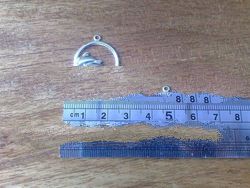 925 Sterling Silver Double Dolphin Charm