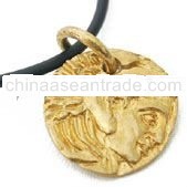 leather cord Brass Necklaces