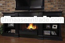 Black Fresno Portable GEL Electric fireplace real flame realflame