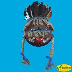 Mask with chicken's hair