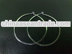 EWFMN64 - 925 Sterling Silver Flat Ear Hook Shiny Finished 40mm