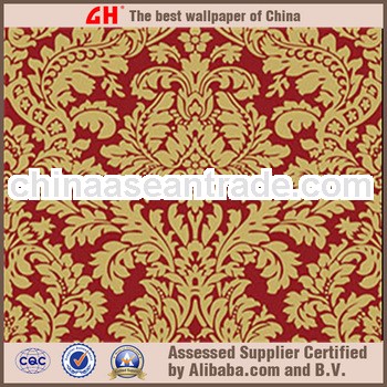 kin paper nonwoven material wallpaper damask for wall decoration