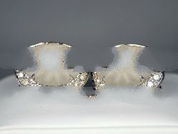 Crystal And Diamond Oval 18k White Gold Earrings 2. 33 Ct